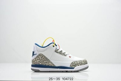 童鞋Air Jordan 3 Retro 复刻白水泥 Aj3 乔丹3代 Aj3 乔3 经典复刻白水泥 乔丹篮球鞋系列 鞋身以白色为主调，采用优质皮革材质搭配鞋头