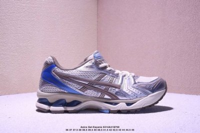 真标 亚瑟士 Asics Gel-Kayano 14 运动休闲透气专业缓震慢跑鞋。采用工程弹性双层再生网格密度鞋面材质，后跟3D可视Gel缓震乳胶物料，升级Ff