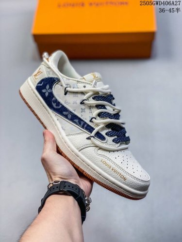 海外爆款限量发售 Travis Scott X Fragment Design X Jordan Air Jordan 1 Low Og Sp Lv联名 生胶底