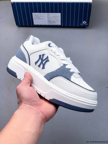 公司级！Mlb Chunky Liner 厚底休闲跑步鞋 Ny印花 牛皮材质运动鞋 0430306Y26