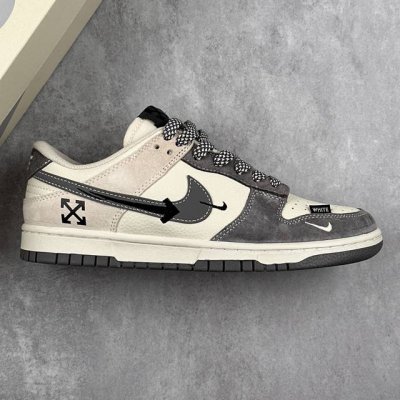 本地 核心私 Nk Sb Dunk Low Off-White联名 拼色灰勾 周年高端定制 低帮休闲板鞋 #定制鞋盒 大厂纯原品质出货 超高清洁度 皮料切割干净