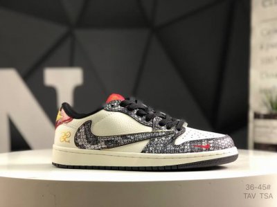 头层带半码 耐克 Travis Scott X Fragment Design X Air Jordan 1 Low Og Sp Aj1 乔1 蛇年限定 蛇鳞红