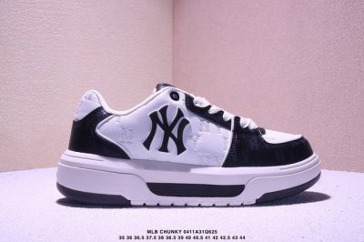 Mlb Chunky Liner Mid Classic Monogram 低帮厚底休闲鞋 Ny印花限定 牛皮材质 真标带半码 Size:35-44码 Xm04