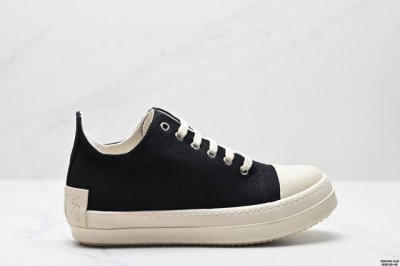 公司级Rick Owens Drkshdw 瑞克 欧文斯 帆布 时尚系带 低帮 板鞋 针车间距都是极致还原 一比一规格礼盒装 重达3斤以上外加定制欧文斯保护盒