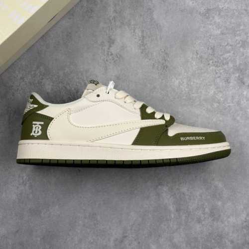 本地 核心私 Air Jordan 1 Low Og Sp 巴宝莉联名-米白橄榄青 周年高端定制 低帮休闲板鞋 #定制鞋盒 大厂纯原品质出货 超高清洁度 皮料切
