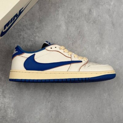 本地 核心私 Travis Scott X Air Jordan 1 Low Pale Vanilla低帮 白蓝倒钩联名 Aj1 乔丹1代 乔丹篮球鞋系列 鞋款