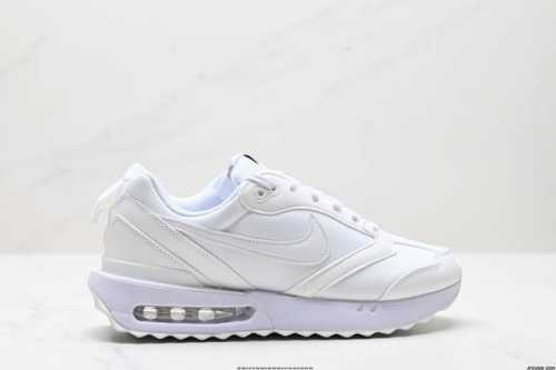 公司级Nk Air Max Dawn 黎明系列低帮气垫百搭休闲运动慢跑鞋 采用柔软翻毛皮和透气梭织材料打造利落鞋面 中底和鞋跟融入现代感线条设计 兼具复古风格与