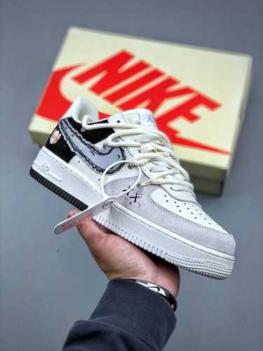 Nike Air Force 1'07 Low Xx联名 黑灰 空军一号低帮休闲板鞋 Sl 868833 #原楦头原纸板 原装鞋盒 定制五金配件 内置全掌气垫