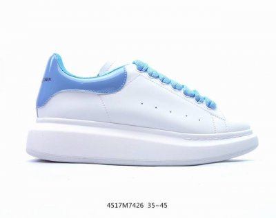 麦昆小白鞋 Alexander Mcqueen 亚历山大麦昆 松糕鞋厚增底高变色小白鞋20官同方步 全码现货 市场最好性价比版本 可进口丝亚绸光原版正品 水染羊