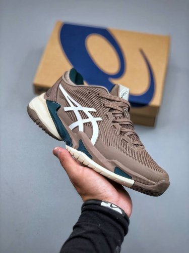 Asics亚瑟士网球鞋小德球鞋 Court Ff3 Novak德约科维奇专业球鞋 专业跑步鞋鞋减震助弹防滑气跑步鞋 高帮减震助弹 亚瑟士是专业的跑步鞋款脚后跟搭