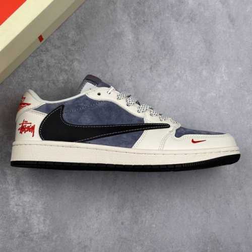 本地360 核心私 travis Scott X Fragment Design X Air Jordan 1 Low Og Sp 乔1斯图西联名 米蓝黑勾 低