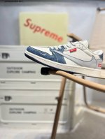 公司级头层皮Supreme X 乔丹Air Jordan 1 Low Aj1低帮系列篮球鞋 官方同步配色 原装级产物 #拒绝公底 立体鞋型 细节完美 高清洁度J