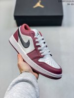 120真标带半码 nk Air Jordan 1 Low Aj1 乔1白酒红 低帮文化休闲板鞋 货号：Hf3148-102 尺码：36 36.5 37.5 38