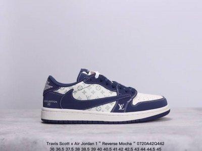 公司级aj1倒勾travis Scott X Air Jordan 1 ” Reverse Mocha “ Aj1乔1 Ts 闪电 联名倒钩 低帮文化篮球鞋 完