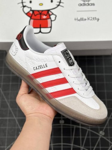 核心私 公司级adidas Originals Gazelle Indoor W 凯蒂猫 三叶草休闲防滑耐磨低帮板鞋 鞋头出色设计 塑就出众贴合感 稳固的后跟贴