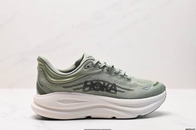 公司级Hoka One One Bondi 9 复古舒适防滑耐磨 低帮 山地户外跑步鞋 货号:1162014 尺码:36 36.5 37.5 38 38.5 3