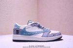 2025海外爆款限量发售！公司级 时尚元素X Jordan Air Jordan Low 倒勾 “白灰蓝勾巴宝莉，合作融合了Travis Scott 独特的潮流