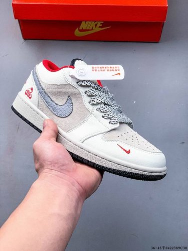 公司级头层！耐克Nike Air Jordan 1 Low Aj1乔1 低帮潮流缓运动休闲板鞋。Aj1 低帮拼接 完美版型真头层牛皮# 内置缓震气垫 原鞋开模