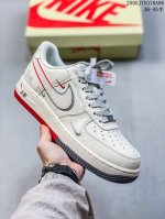 公司级Nike Air Force 1 '07 Low “斯图西联名 米白拼接灰红”空军一号 低帮 运动鞋 休闲鞋 折边针车 工艺难度大 原楦头原纸板 原装鞋盒
