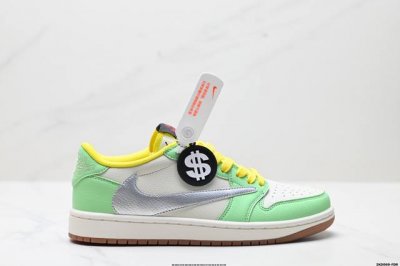 公司级Aj1倒勾Travis Scott X Air Jordan 1 ” Reverse Mocha “ Aj1乔1 Ts 闪电 联名倒钩 低帮文化篮球鞋 完