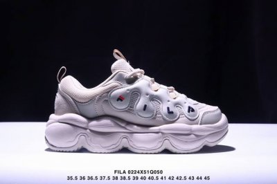 公司级Fila斐乐 织物合成革Tpu 圆头系带厚底 减震耐磨 低帮 复古休闲鞋 Xm0224Q050