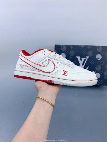 nk Sb Dunk Low Lv联名---白红双色大底周年高端定制 低帮休闲板鞋 #高端定制鞋盒 大厂纯原品质出货 超高清洁度 皮料切割干净无任何毛边 细节完