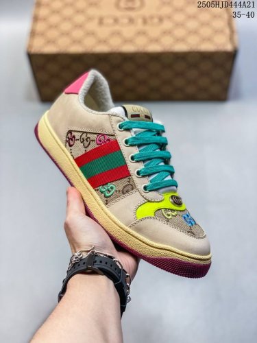 公司级 古驰 Gucci Distressed Screener Sneaker 古驰小脏鞋系列 官方同步 经典原型复古百搭做旧小脏板鞋复古学院风 怀旧版 货号
