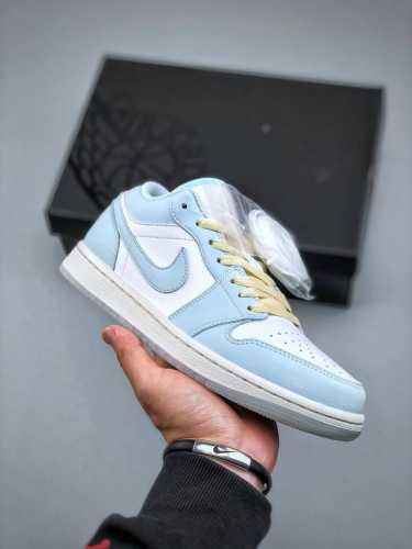 Air Jordan 1 Low Aj1 乔1薄荷蓝 低帮文化休闲运动板鞋 Hj5999 400 市场唯一独家头层皮打造 原鞋原档案开发 原厂皮料 原档冲孔鞋头