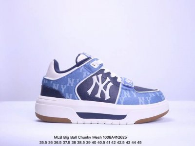 公司级korea韩国限定发售ny美国榄球洋基队限定 X Mlb Big Ball Chunky Mesh 厚底老爹系列低帮网织轻量休闲运动慢跑鞋“网眼象牙白黑n