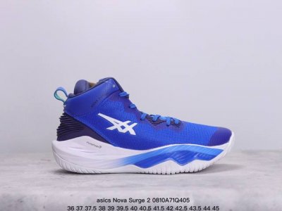 公司级亚瑟士日本专业跑鞋品牌 Asics Nova Surge 2 原标半码制#全新原装数据开发人体工学一体式轻质贾卡双层编织鞋面,针织高弹性鞋舌+贴合感鞋领结