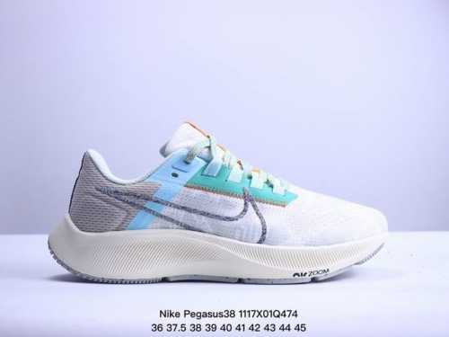 真标耐克nike Air Zoom Pegasus 38 超级飞马涡轮增压马拉松休闲运动慢跑鞋 货号:Dc4566-100 尺码:36-45 Xm1117Q47
