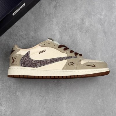本地 核心私 Travis Scott X Fragment Design X Air Jordan 1 Low Og Sp Aj1 Lv联名 花勾鬼脸 低帮文