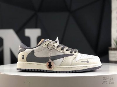 公司级带半码 耐克 Travis Scott X Fragment Design X Jordan Air Jordan 1 Low Og Sp 多方联名合作融