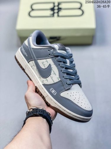 海外爆款限量发售！高端定制Nike Sb Dunk Low 巴黎世家联名--- 白灰棕印花 高端定制 低帮休闲板鞋 定制鞋盒 大厂纯原品质出货 超高清洁度 皮料