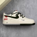本地 核心私 Nike Air Force 1‘07 Low Supreme联名 双拼灰绿抽绳 空军一号低帮休闲板鞋 #原楦头原纸板 原装鞋盒 定制五金配件 内
