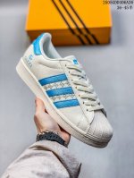 海外爆款限量发售 高端定制 阿迪达斯Adidas三叶草&Gucci Originals Superstar贝壳头系列 Gucci古驰联名 天蓝 低帮经典百搭休闲