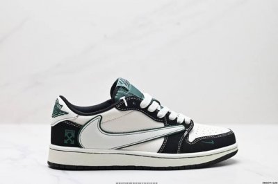 公司级aj1倒勾travis Scott X Air Jordan 1 ” Reverse Mocha “ Aj1乔1 Ts 闪电 联名倒钩 低帮文化篮球鞋 完