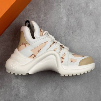 本地620 核心私 Ns炸款米兰走秀风，高奢品牌-路易威登Louis Vuitton Archlight Sneakers Lv真皮拼色减震网面运动弓型舞蹈复古