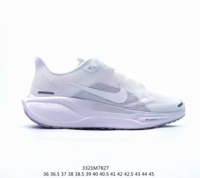 耐克nk Air Zoom Pegasus 41 鞋面采用外层由韧性纱线+内层网眼布的设计，在确保稳定性和耐久性的同时，也保证了贴合舒适及透气性能此外，鞋带孔也