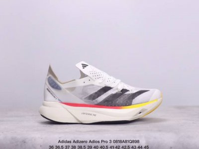 公司级adidas Adizero Adios Pro 3马拉松飞线贾卡轻质透气休闲运动跑步鞋 采用双层透气网纱 Flywire动态飞线绑缚鞋面材质 内置zoo