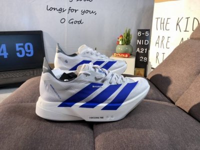 公司级Adidas Adizero Adios Pro 4M 马拉松飞线贾卡轻质透气休闲运动跑步鞋 采用双层透气网纱 Flywire动态飞线绑缚鞋面材质 内置Z