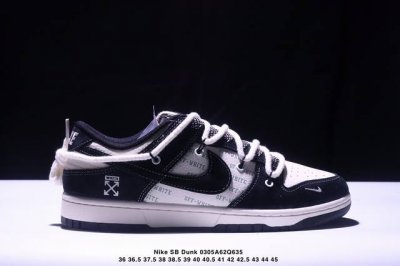340 海外爆款限量发售！公司级 Nike Sb Dunk Low“Off-White联名——绑带猪八弹幕黑勾” 周年高端定制 低帮休闲板鞋 定制鞋盒 大厂纯原