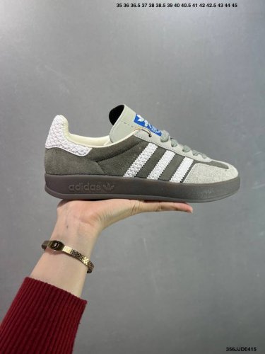 公司级Adidas Gazelle Indoor Trainers 羚羊内训系列低帮复古百搭休闲运动德训风板鞋“灰白” 货号：If1807 尺码：36 36 3