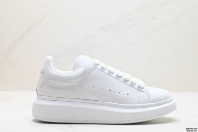 公司级意大利高奢品牌Alexander Mcqueen亚历山大 麦昆 Sole Leather Sneakers低帮时装厚底休闲运动小白鞋 货号:462214