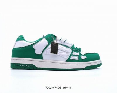 Amiri 21Ss Skel-Top 骨头低帮 头层牛皮鞋面+高密度透气网布 鞋帮侧面骨头采用两张牛皮贴合处理 立体感更好 皮料切口均油边处理，编码7002M