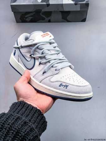 公司级头层！耐克Nike Air Jordan 1 Low Aj1乔1 低帮潮流缓运动休闲板鞋。Aj1 低帮拼接 完美版型真头层牛皮# 内置缓震气垫 原鞋开模 - 点击图像关闭