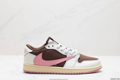 真标aj1倒勾travis Scott X Air Jordan 1 ” Reverse Mocha “ Aj1乔1 Ts 闪电 联名倒钩 低帮文化篮球鞋 完美