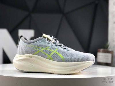 200 瑟亚士Asics Gel-Nimbus 27 低帮专业有氧轻超量休闲动运全能慢鞋跑。标原半码制#全新原装数据开人发体工学体一式轻贾质卡双编层鞋织面,针织