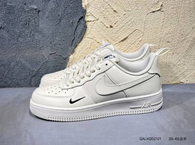 180 #新品上市实拍 Nike Air Force 1 Low 黑蓝小勾 原楦头原纸板 打造纯正空军版型 专注外贸渠道 全掌内置蜂窝气垫 原盒配件 原厂中底钢
