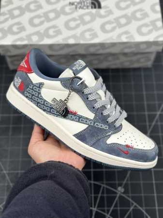 Travis Scott X Fragment Design X Air Jordan 1 Low Og Sp Aj1 乔1 北面联名 Cdg白灰 低帮文化休闲 - 点击图像关闭